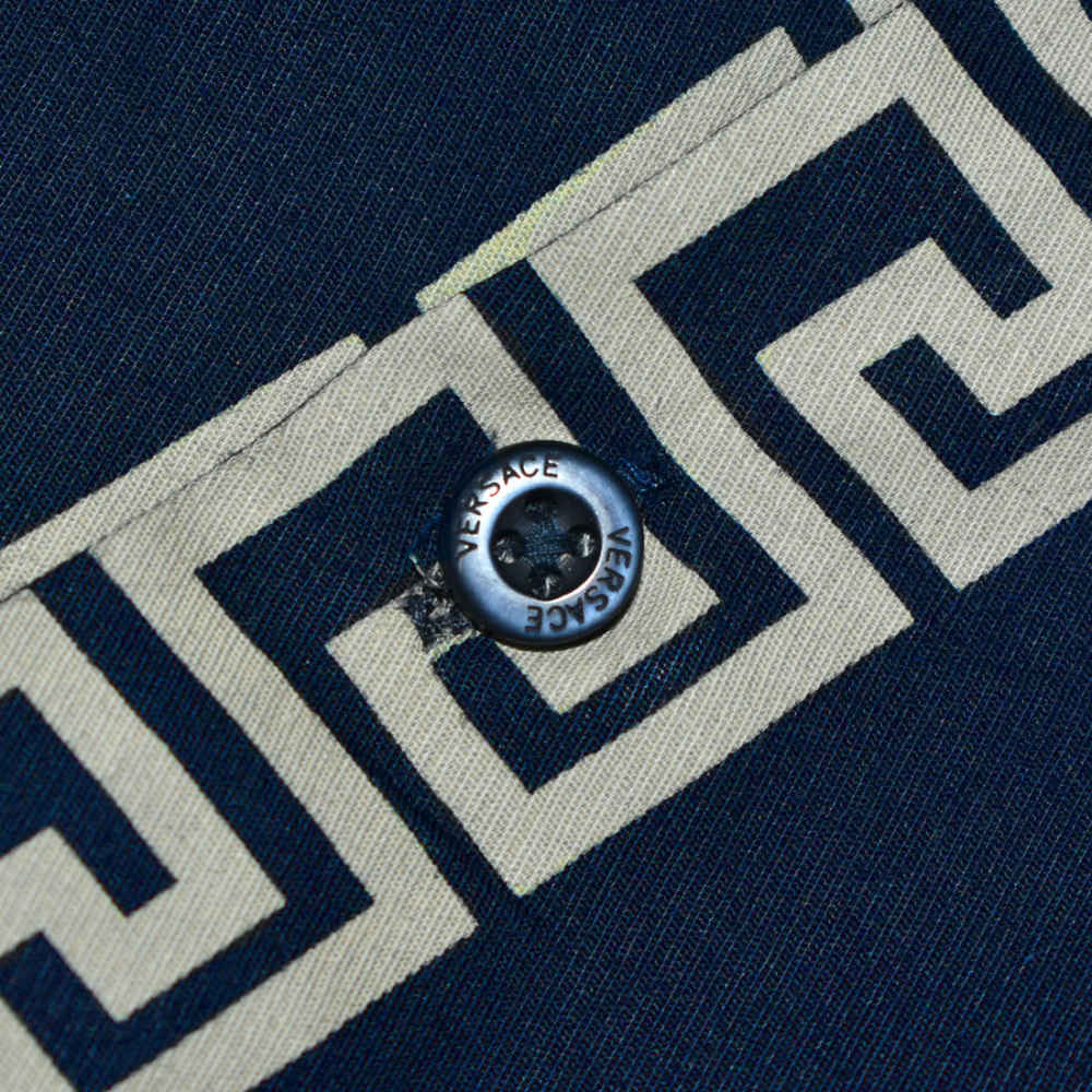 Versace Navy Blue logo Print Premium Shirt-3