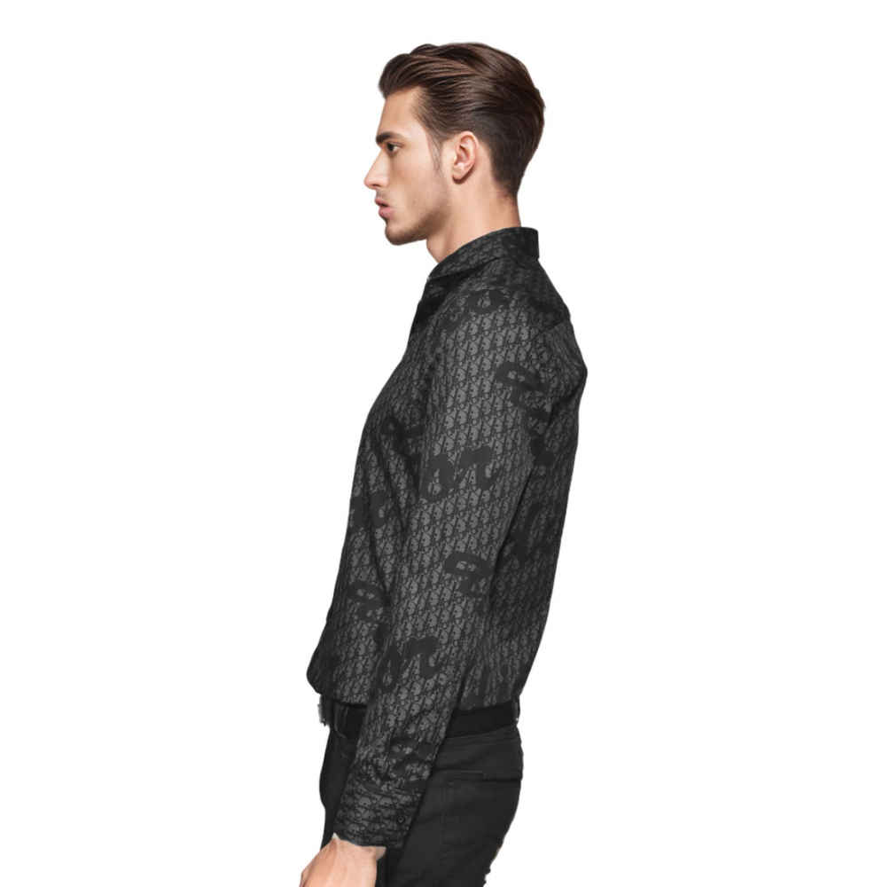 Dior Printed Black Premium Cotton Luxury Shirt-2