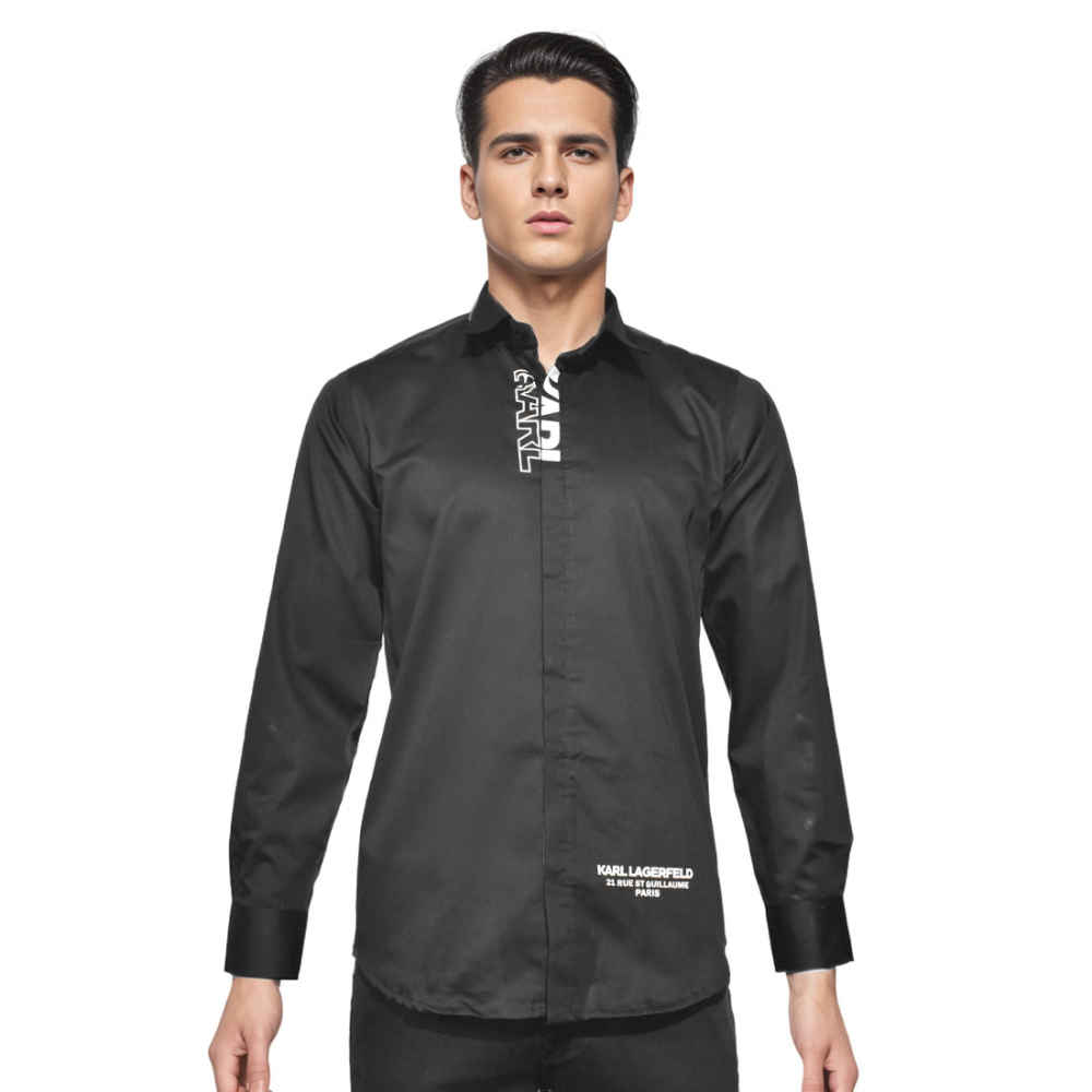 Karl Lagerfeld Black Premium Cotton Shirt-6