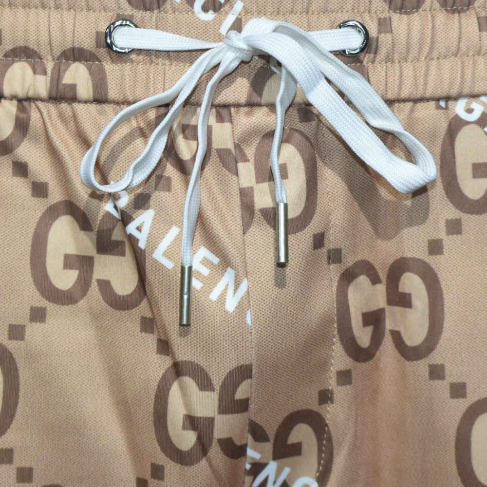 Gucci Brown Premium Quality Men's Logo-Print Short Sleeve Shirt & Shorts Combo-5