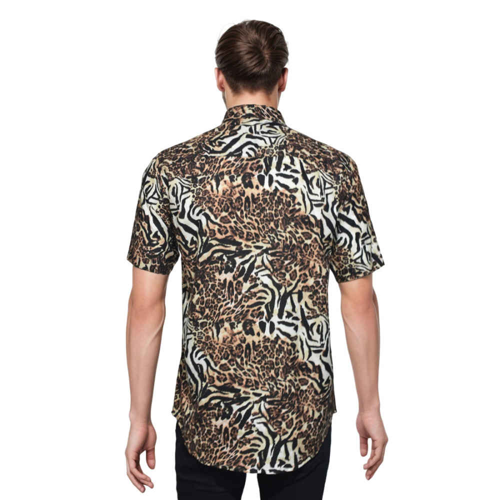 Versace Cheetah Print Premium Quality Half Sleeve Shirt-1