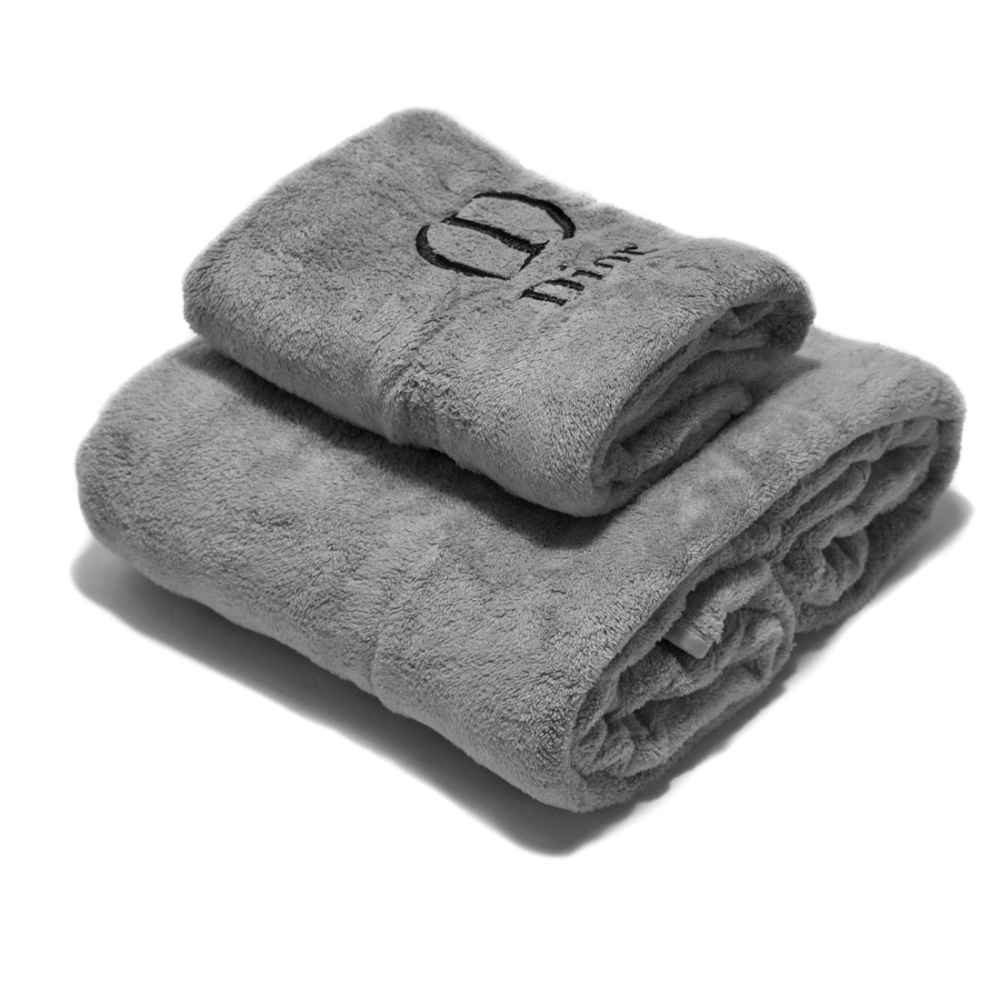 Christian Dior Grey Premium Cotton Towels - Set of 2-thumb-0
