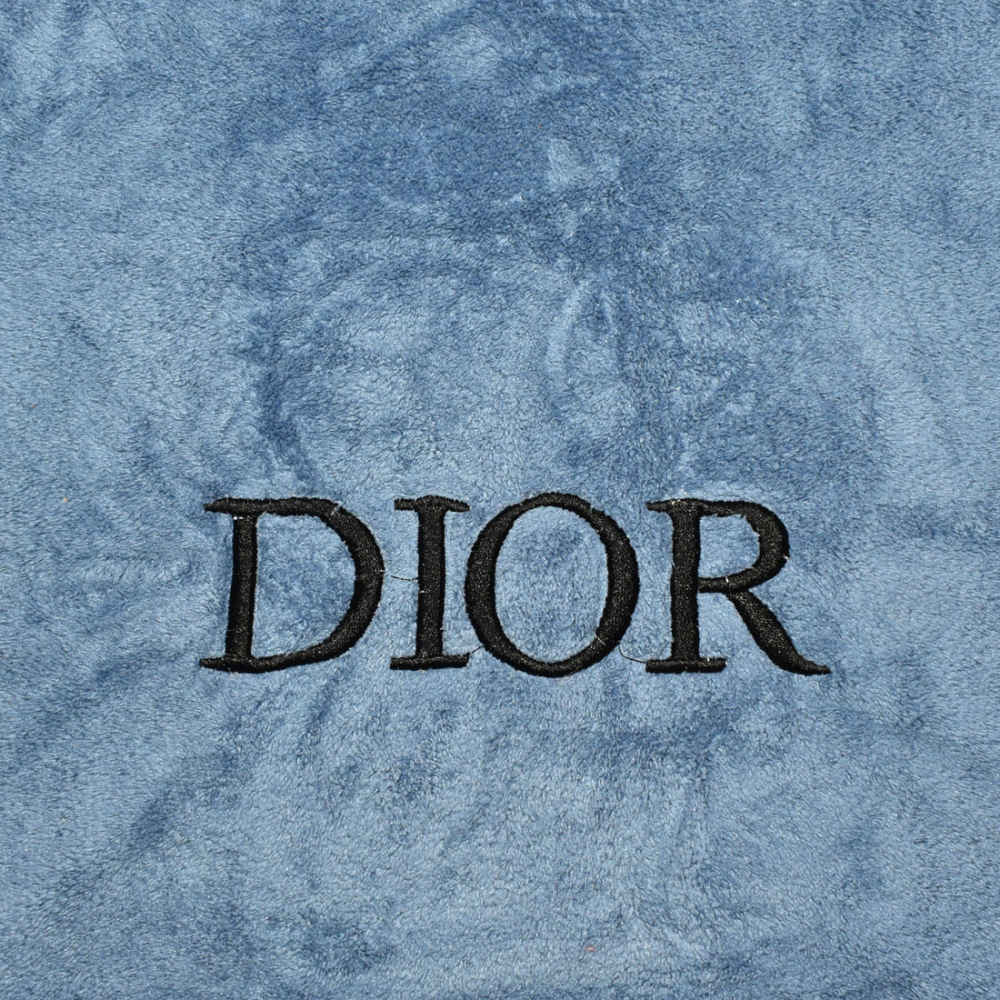 Dior Embroidered logo Blue Premium Towels - Set of 2-thumb-1