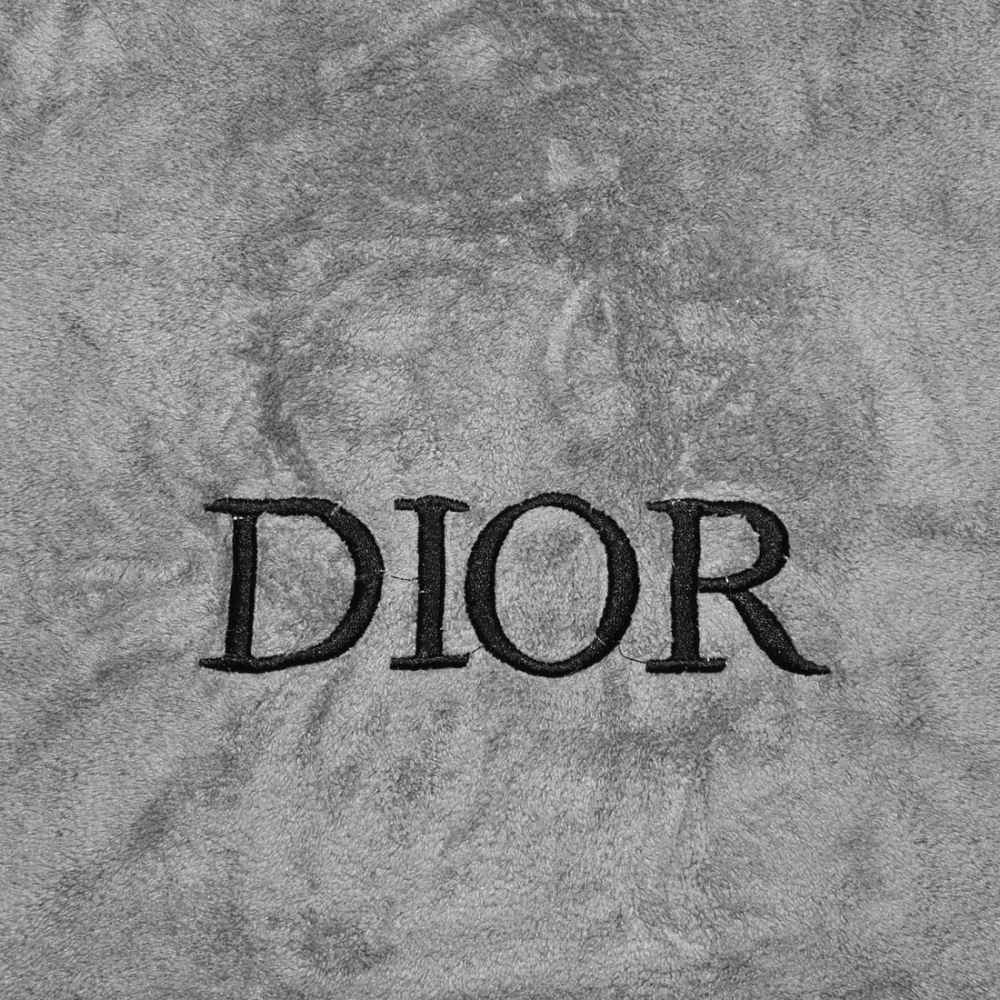 Dior Embroidered logo Grey Premium Towels - Set of 2-thumb-1