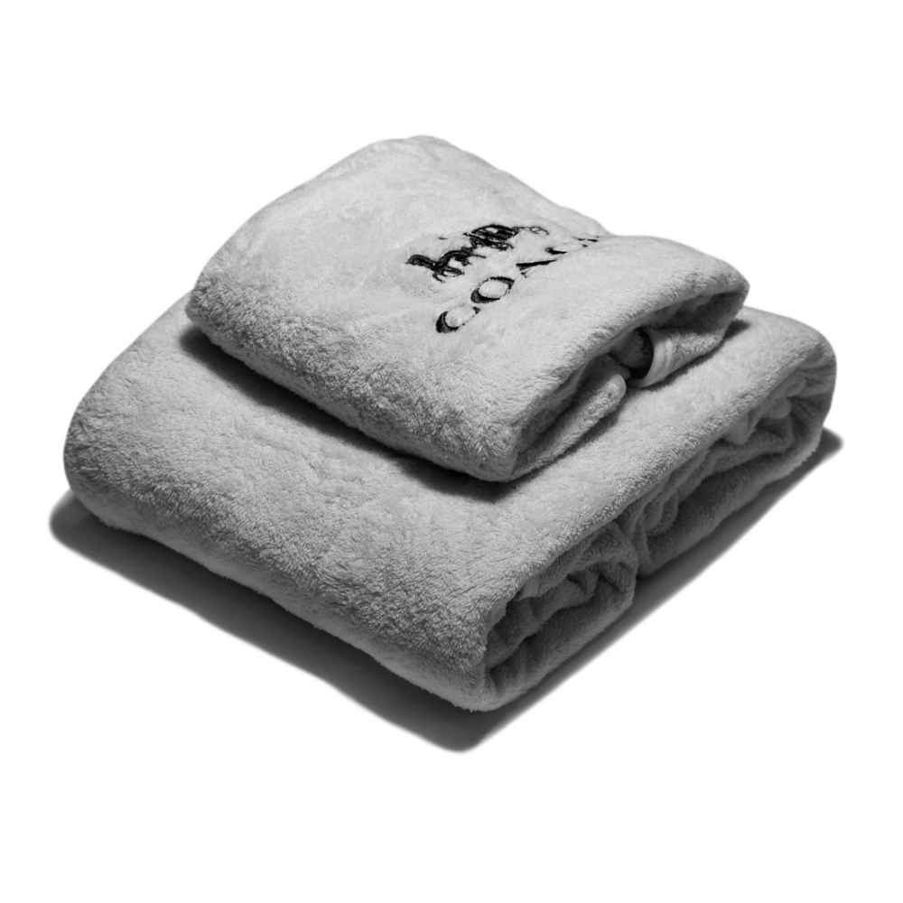Coach Embroidered logo Grey Premium Towels- Set of 2-thumb-0