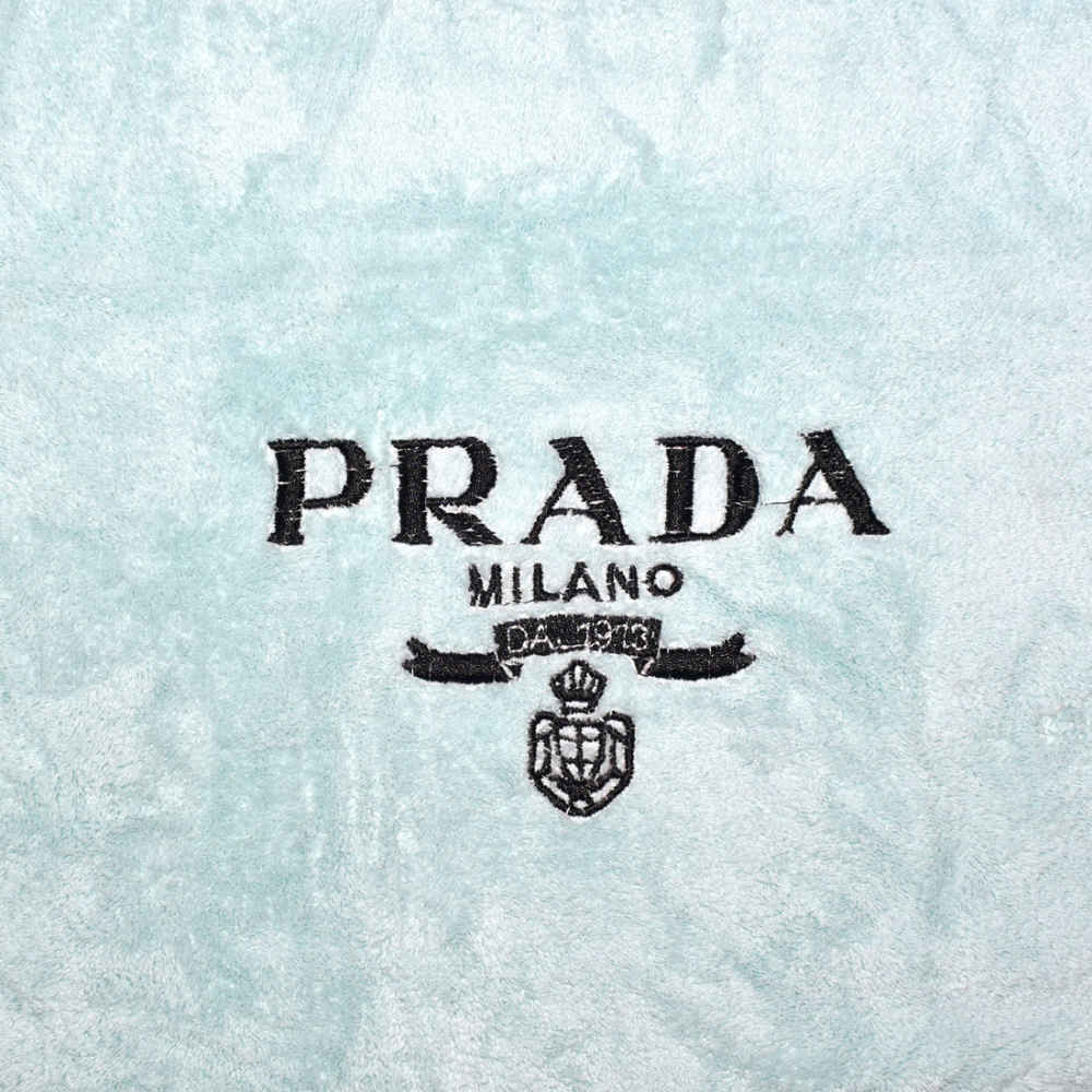 Prada Embroidered logo Baby Blue Towels - Set of 2-1