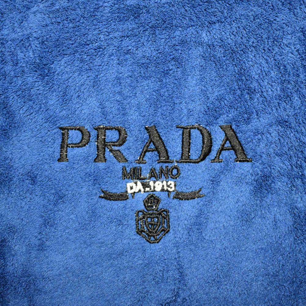 Prada Embroidered logo Dark Blue Towels - Set of 2-1