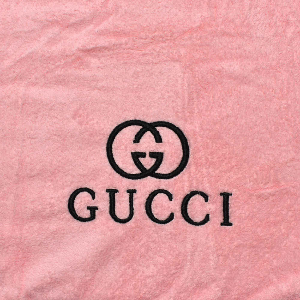 Gucci Embroidery logo Dark Pink Towels - Set of 2-thumb-1