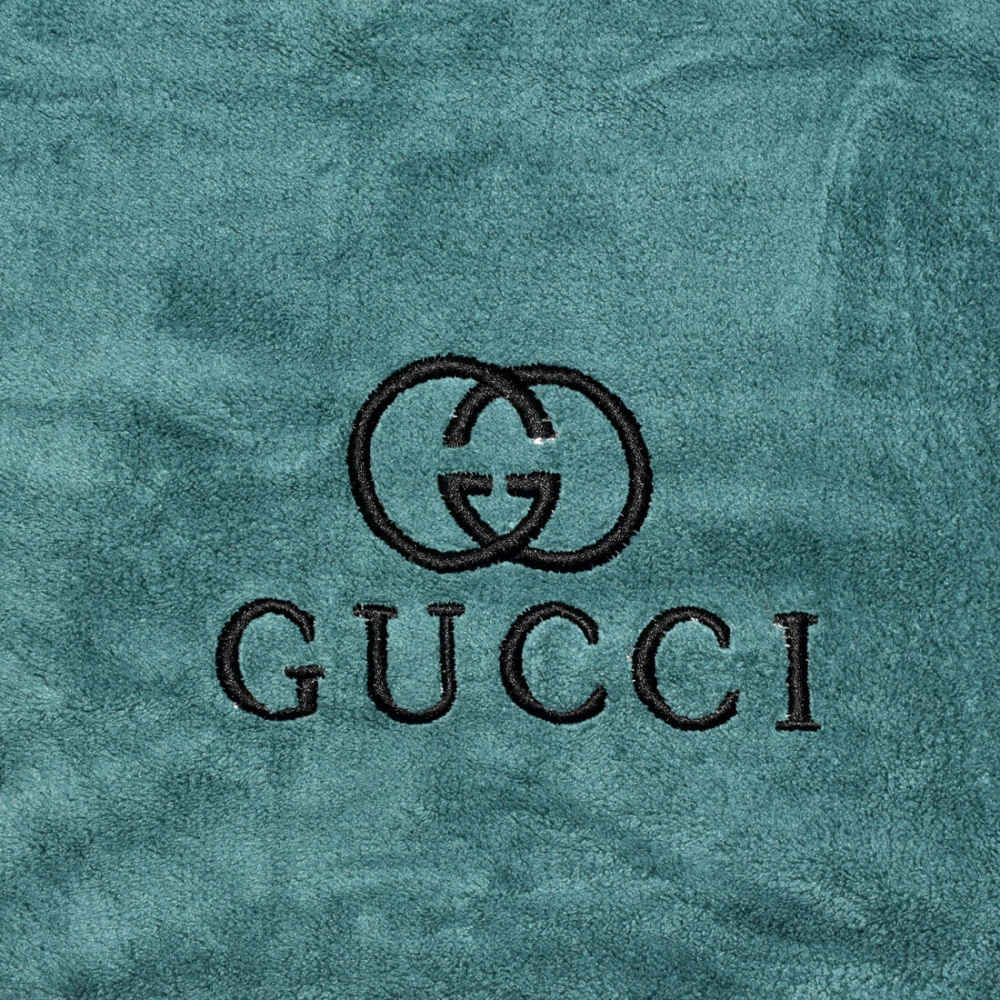 Gucci Embroidery logo Green Towels - Set of 2-thumb-1