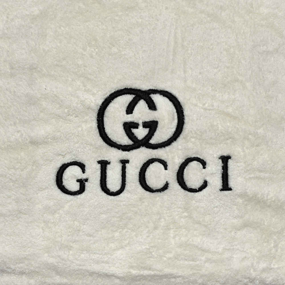 Gucci Embroidery logo Off White Towels - Set of 2-thumb-1