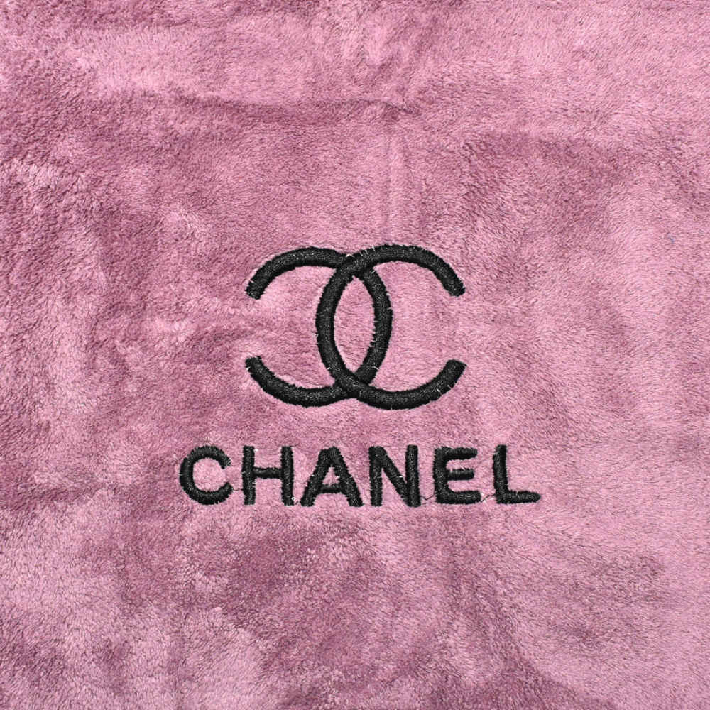 Chanel Embroidered logo Purple Towels - Set of 2-thumb-1