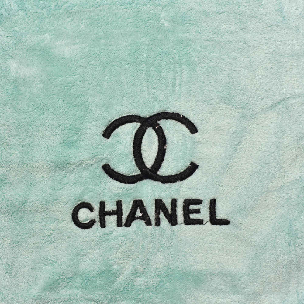 Chanel Embroidered logo Green Towels - Set of 2-thumb-1