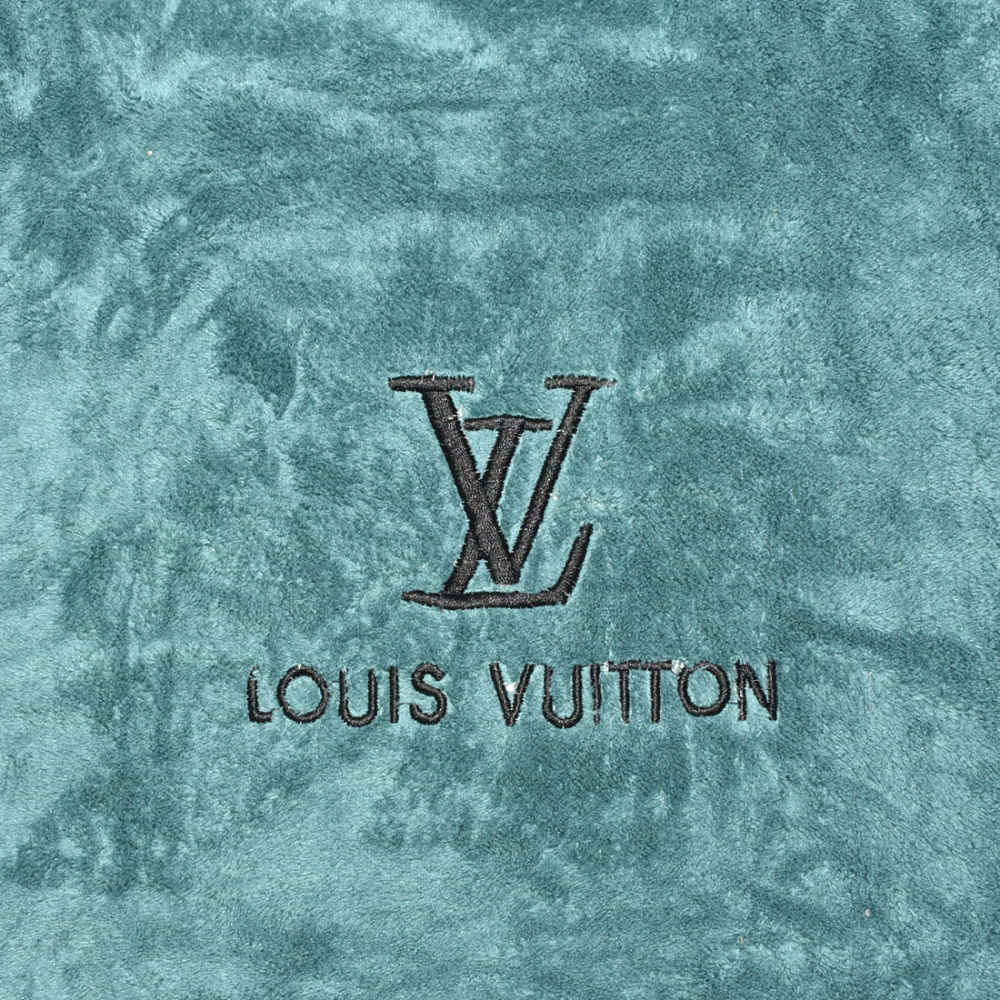 Louis Vuitton Embroidered logo Teal Blue Towel - Set of 2-1