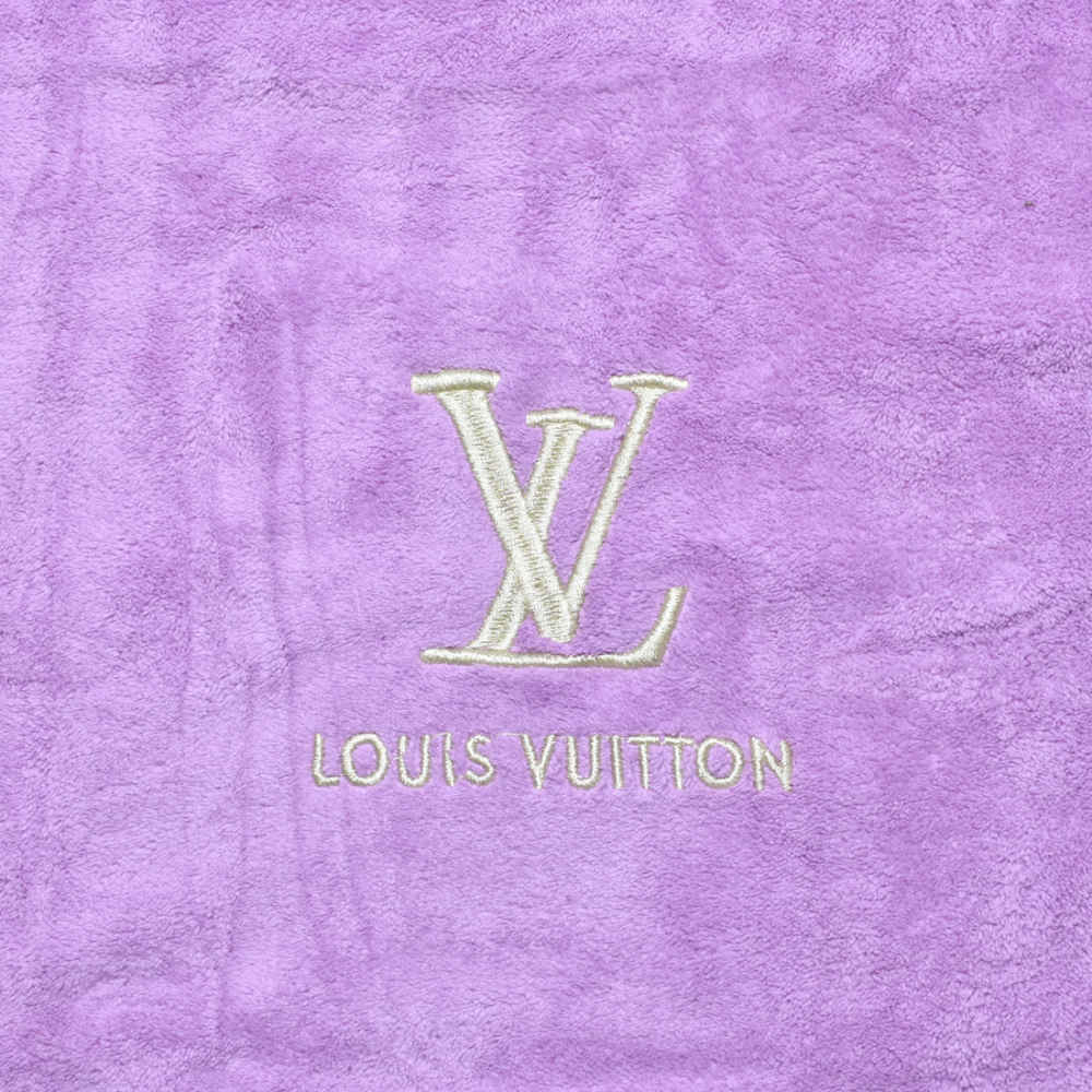 Louis Vuitton Embroidered logo Purple Towels - Set of 2-1