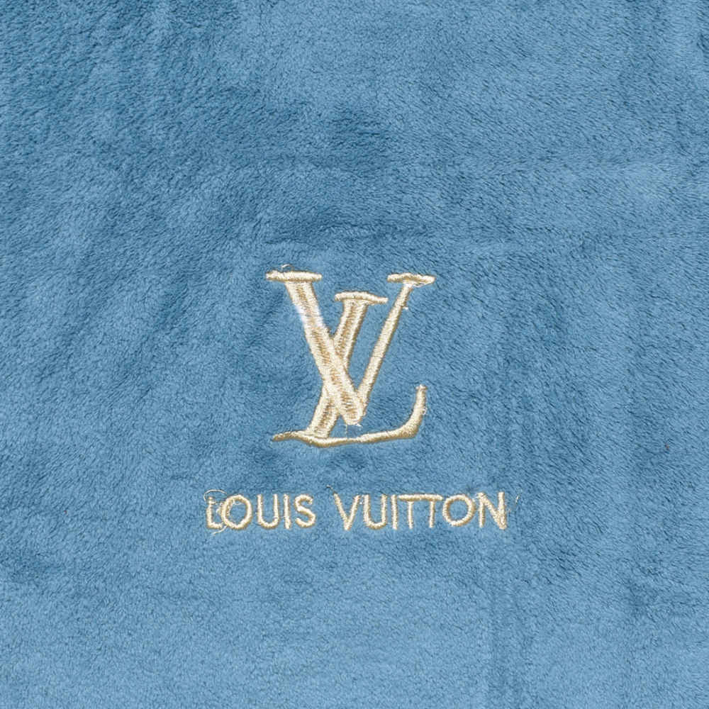 Louis Vuitton Embroidered logo Sky Blue Towels - Set of 2-1