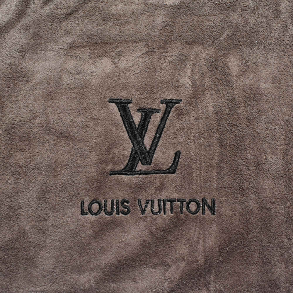 Louis Vuitton Embroidered logo Dark Brown Towel - Set of 2-1