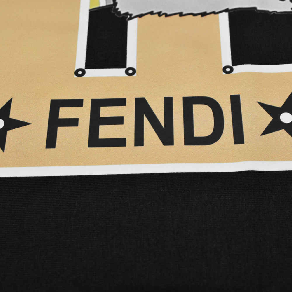 Fendi logo Print Black Premium Women T-shirt-thumb-3