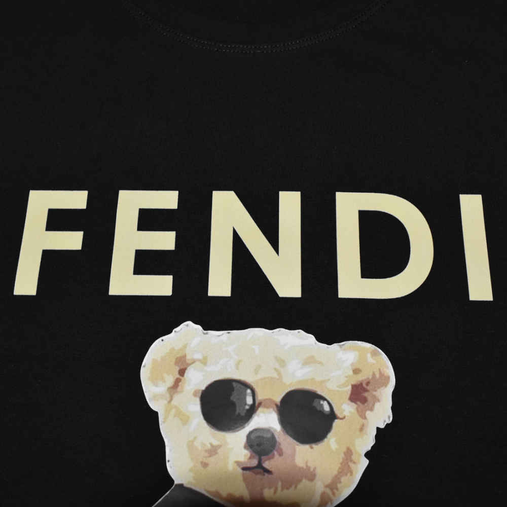 Fendi Crew Neck Black Premium Women T-shirt-thumb-3