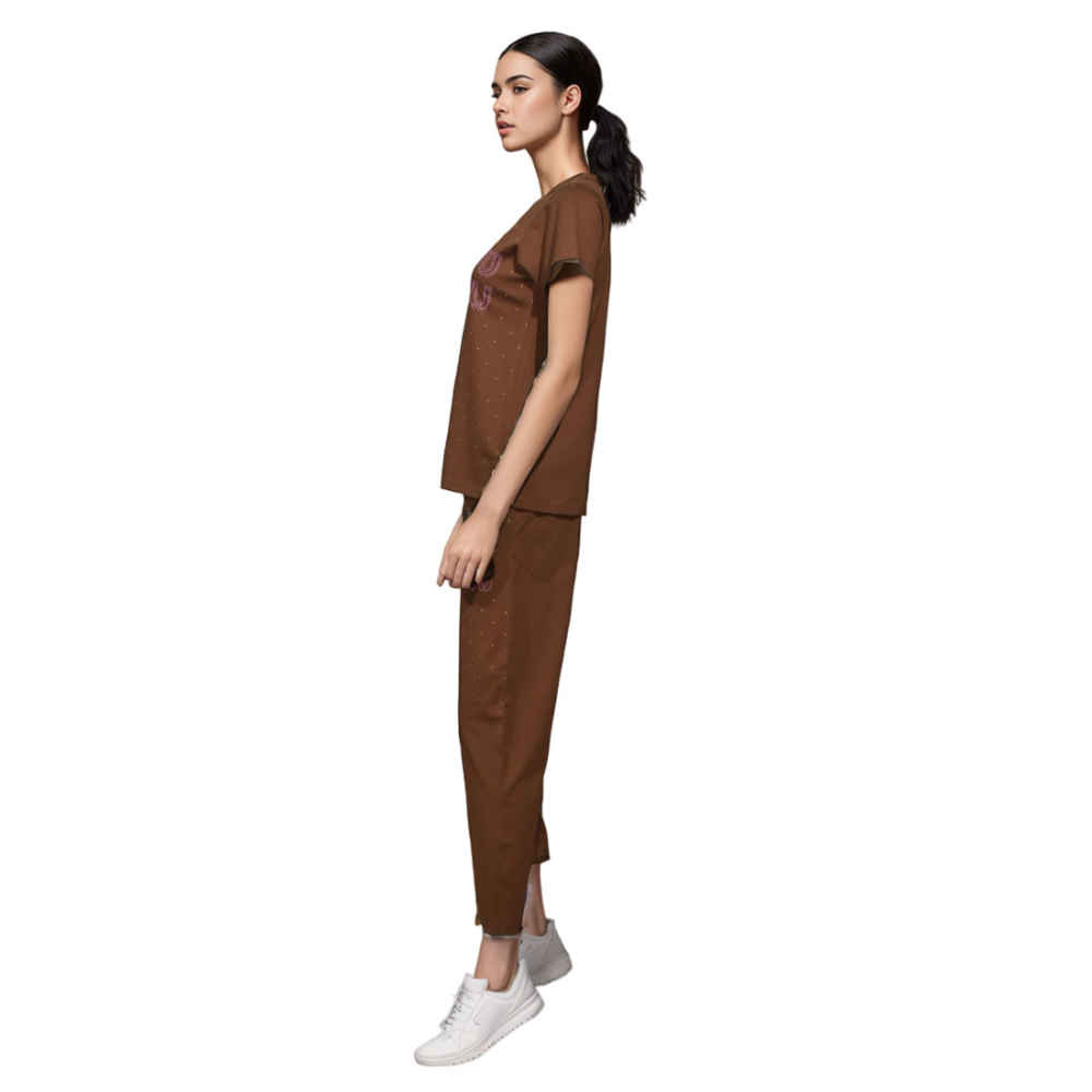 Miu Miu Brown Premium Cotton Co-ord Set-thumb-3