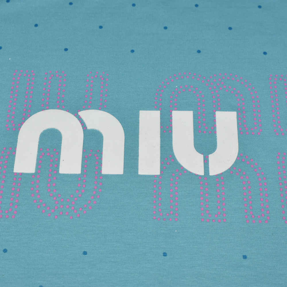 Miu Miu Sky Blue Premium Cotton Co-ord Set-thumb-4