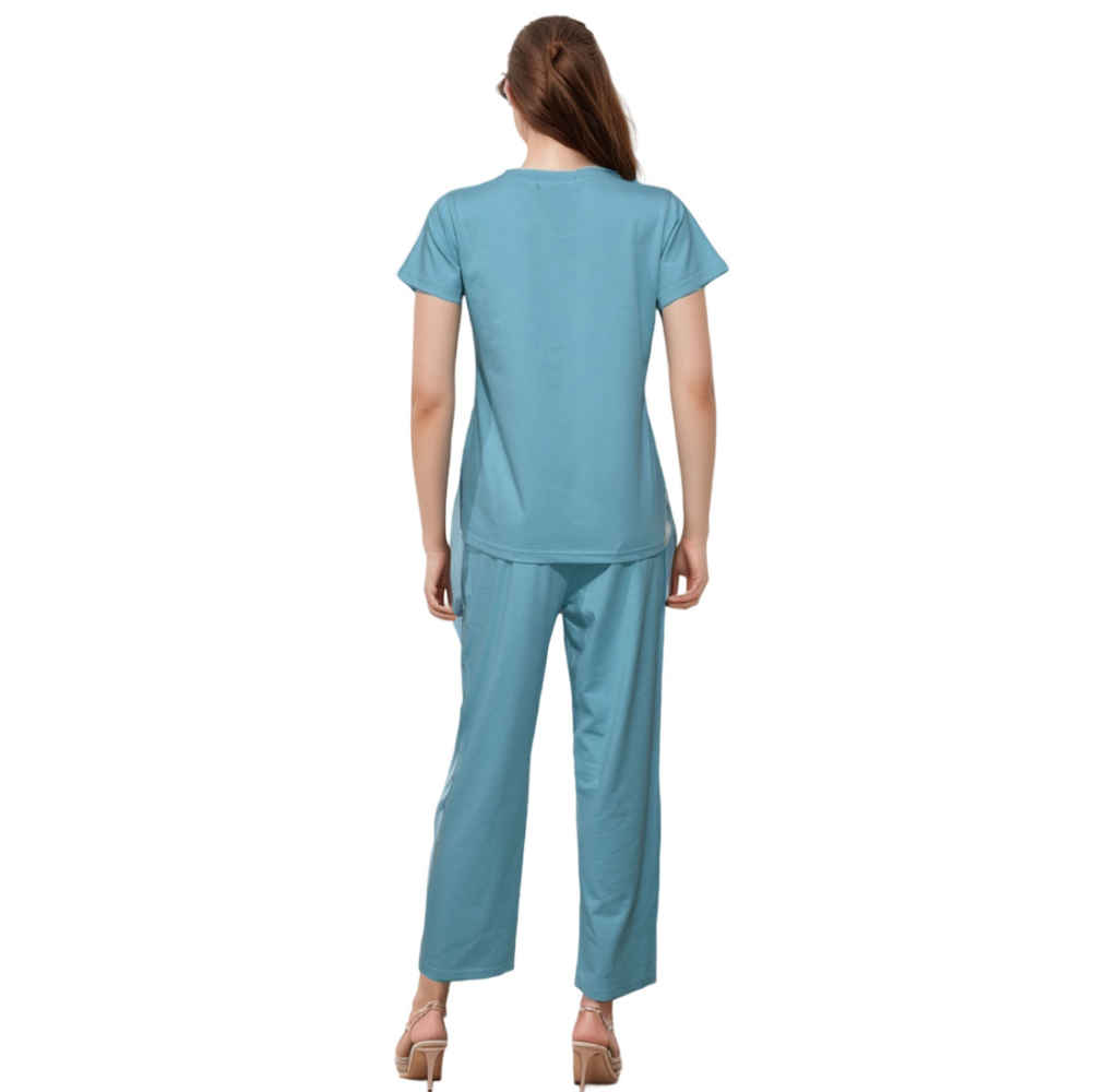 Miu Miu Sky Blue Premium Cotton Co-ord Set-thumb-2