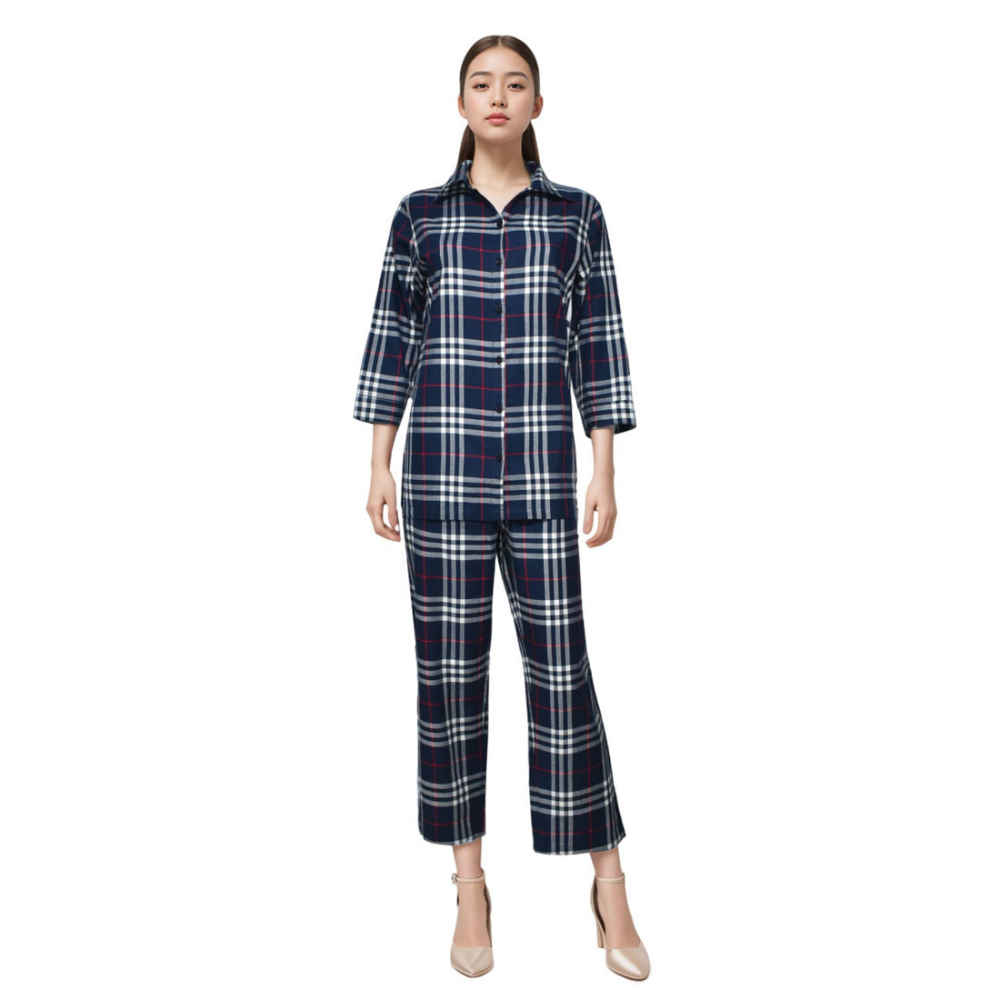 Burberry Blue Check Premium Cotton Co-ord Set-thumb-1