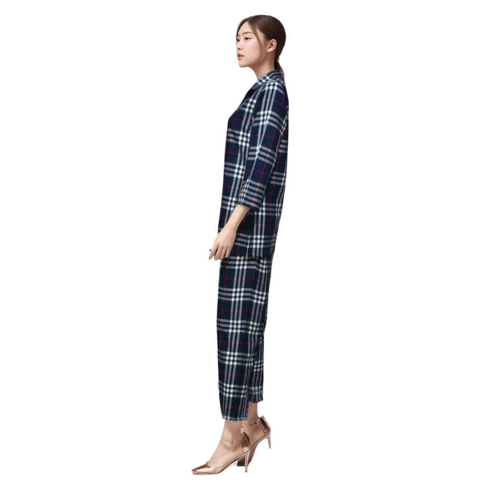 Burberry Blue Check Premium Cotton Co-ord Set-thumb-3