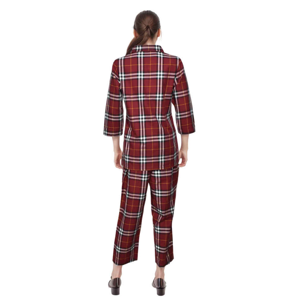 Burberry Wine Check Premium Cotton Co-ord Set-thumb-2