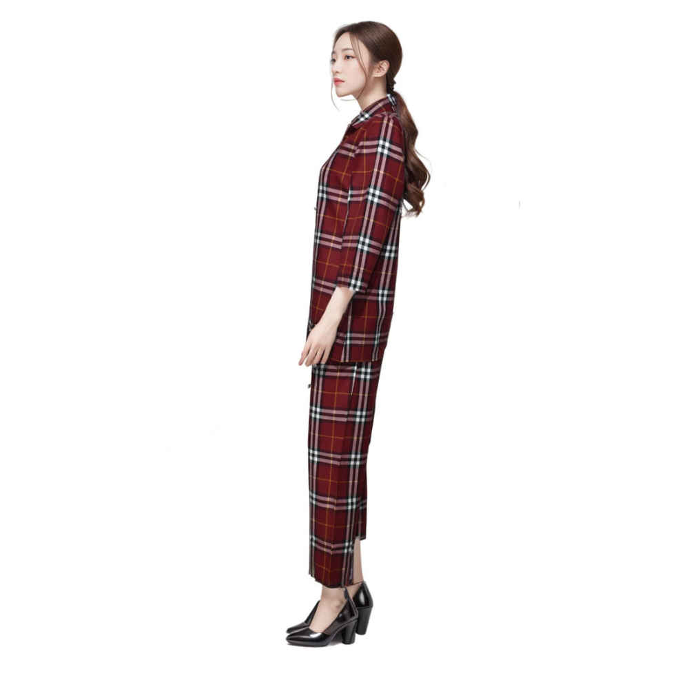 Burberry Wine Check Premium Cotton Co-ord Set-thumb-3