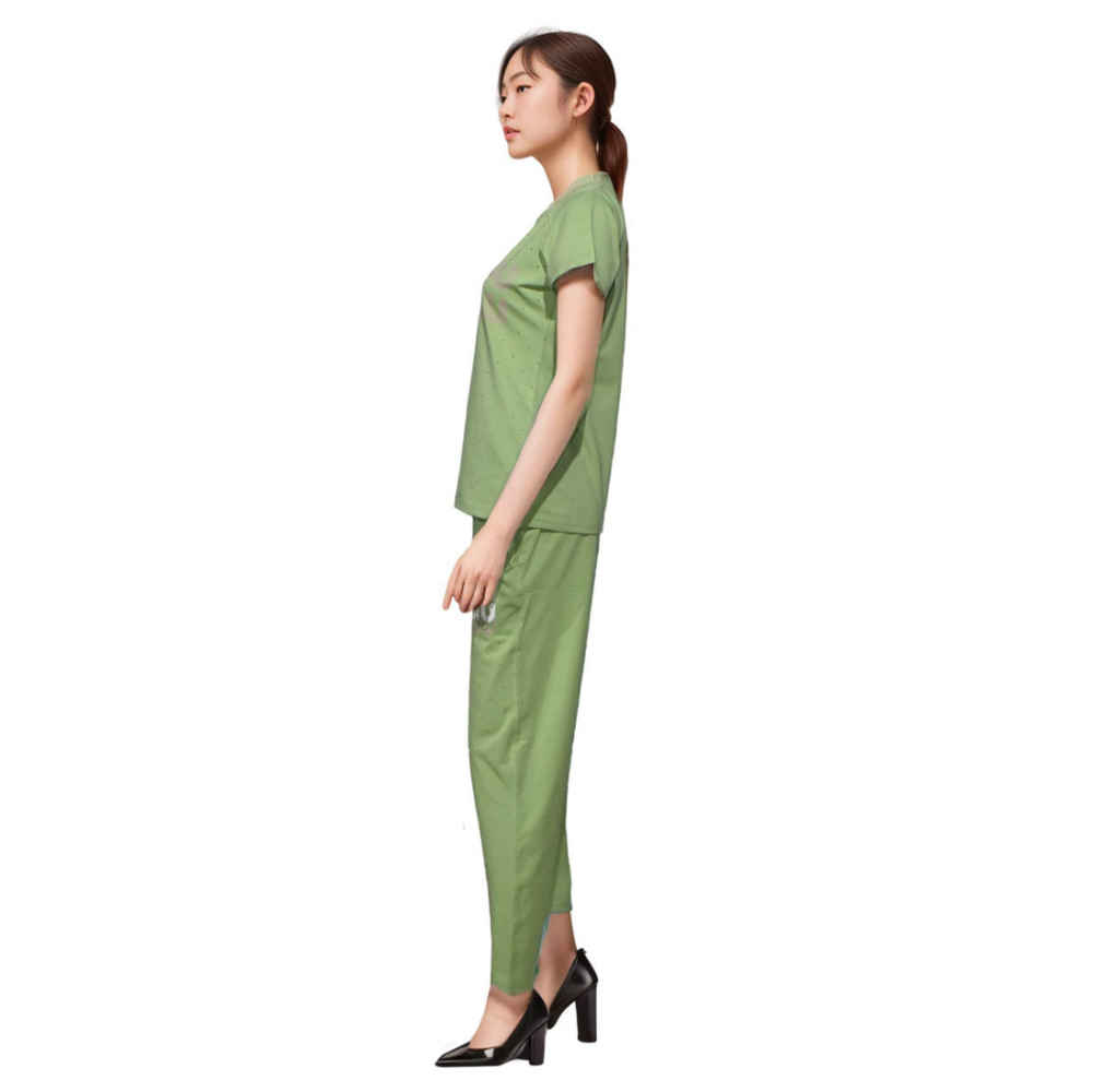 Miu Miu Green Premium Cotton Co-ord Set-thumb-3