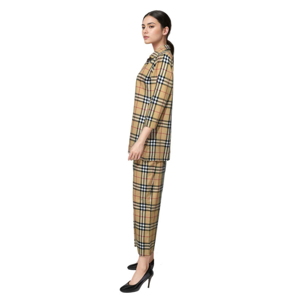 Burberry Brown Check Premium Cotton Co-ord Set-3