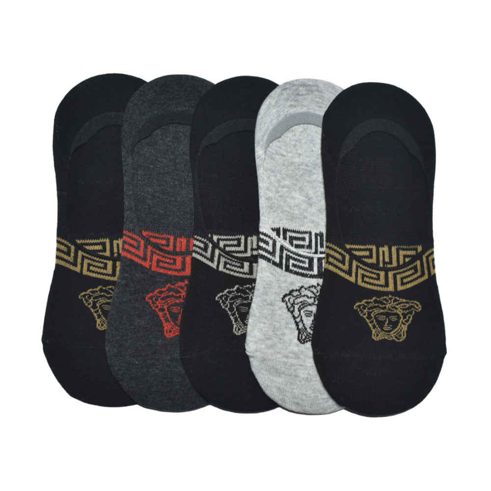 Versace Medusa Embroidery No Show Socks-thumb-0