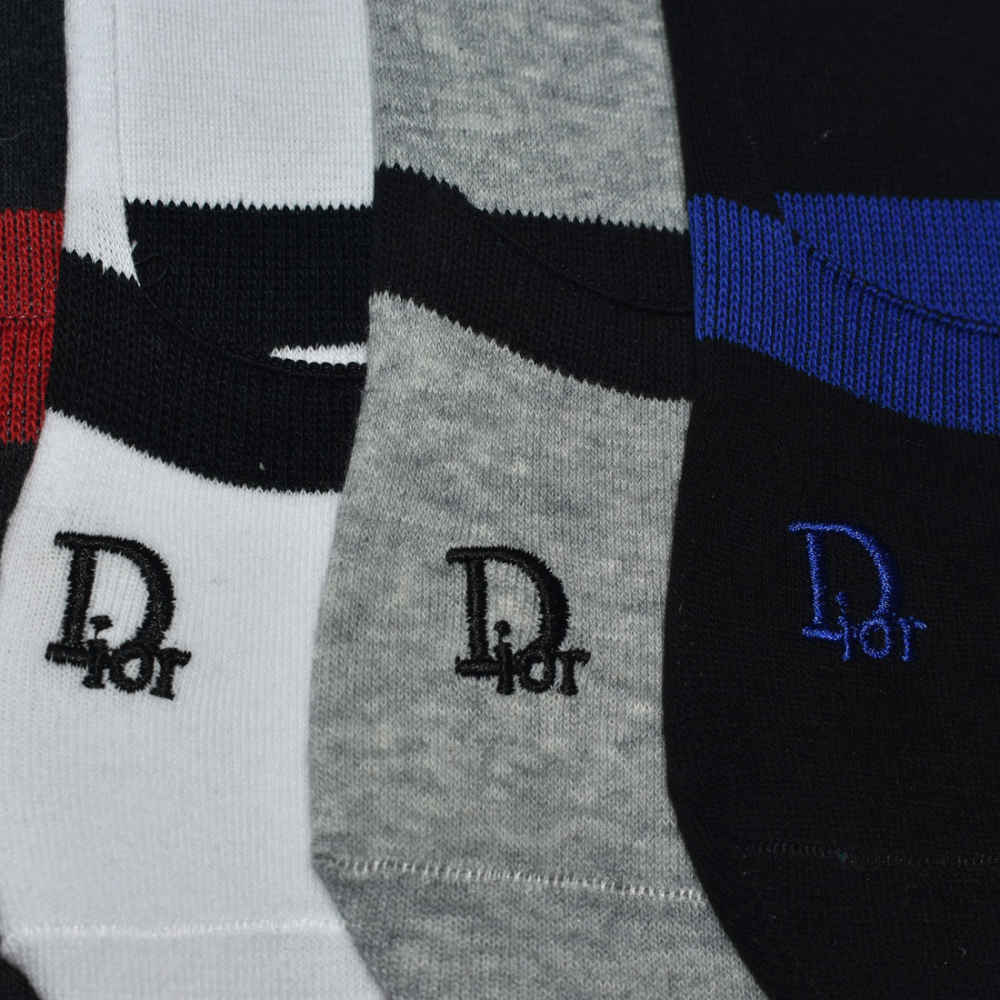 Dior Embroidered Premium No Show Socks-thumb-3