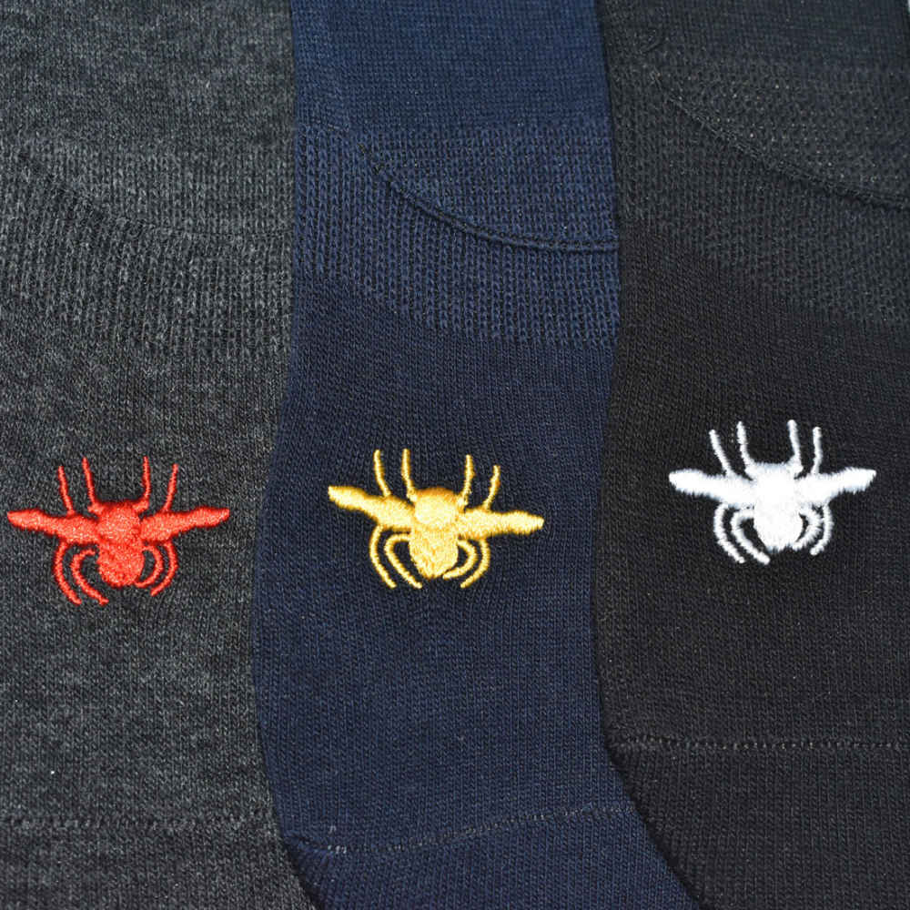 Dior Spider Embroidered Premium No Show Socks-thumb-3