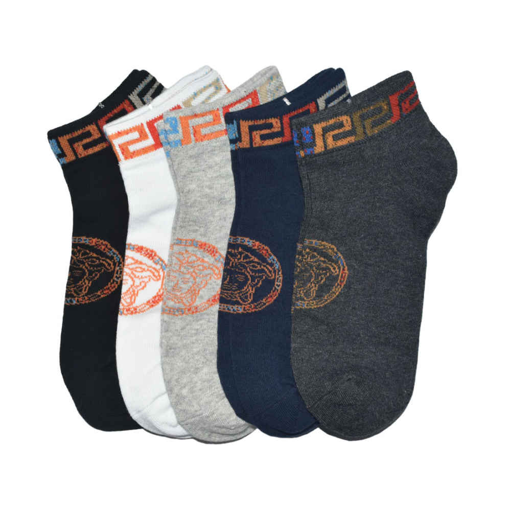 Versace logo Print Premium Low Anklet Socks-1