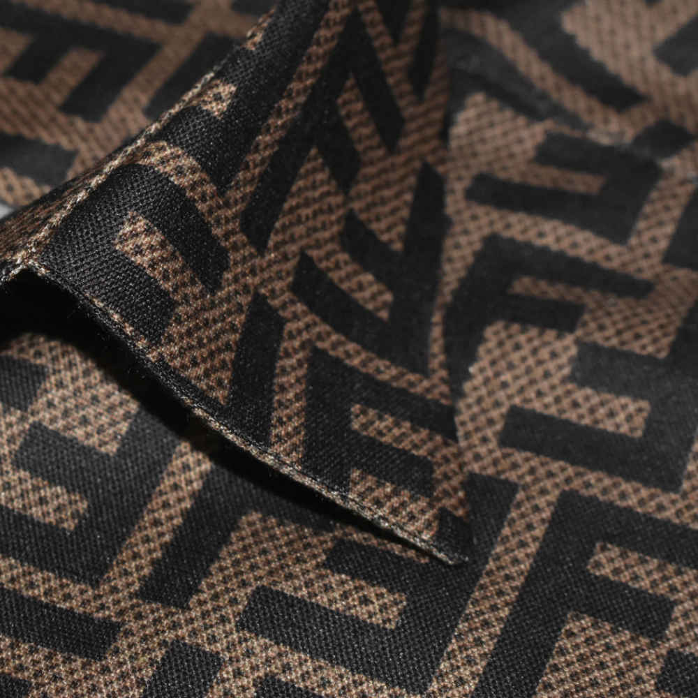 Fendi logo Print Brown Premium Cotton Shirt-4