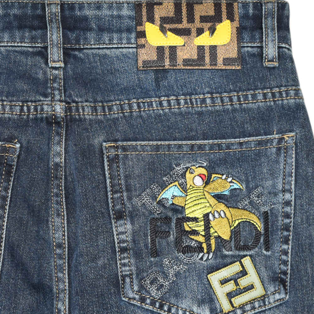 Fendi Dark Blue Premium Denim Jeans-thumb-3