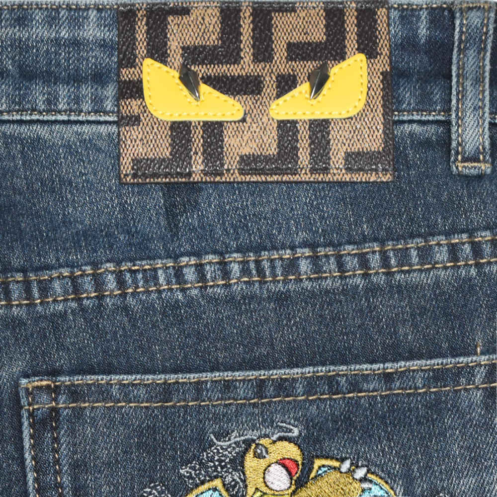 Fendi Dark Blue Premium Denim Jeans-thumb-4