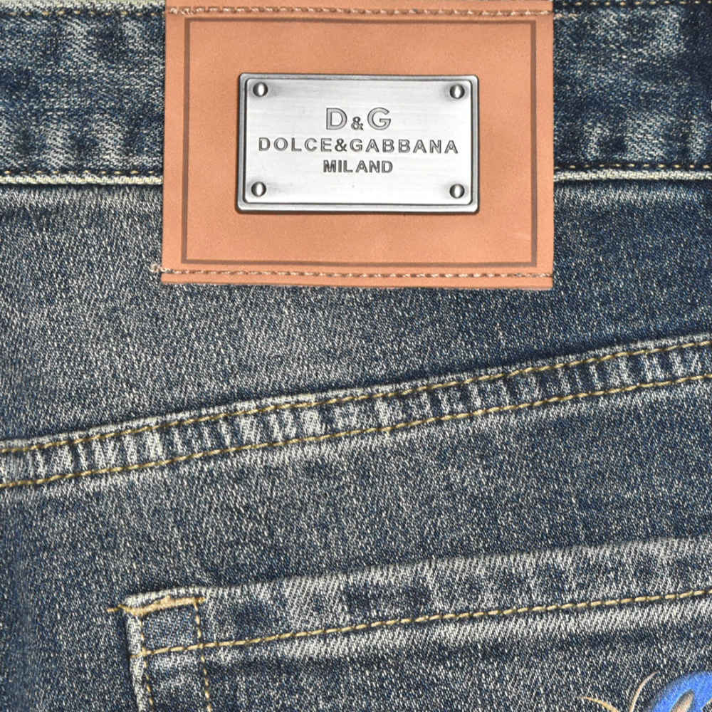 Dolce & Gabbana Dark Blue Cotton Denim Jeans-thumb-4