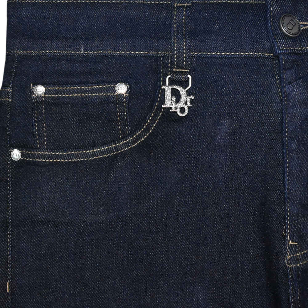 Dior Pocket-printed Dark Blue Premium Jeans-thumb-2