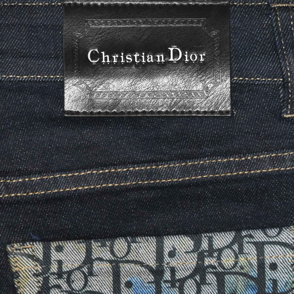 Dior Pocket-printed Dark Blue Premium Jeans-thumb-4