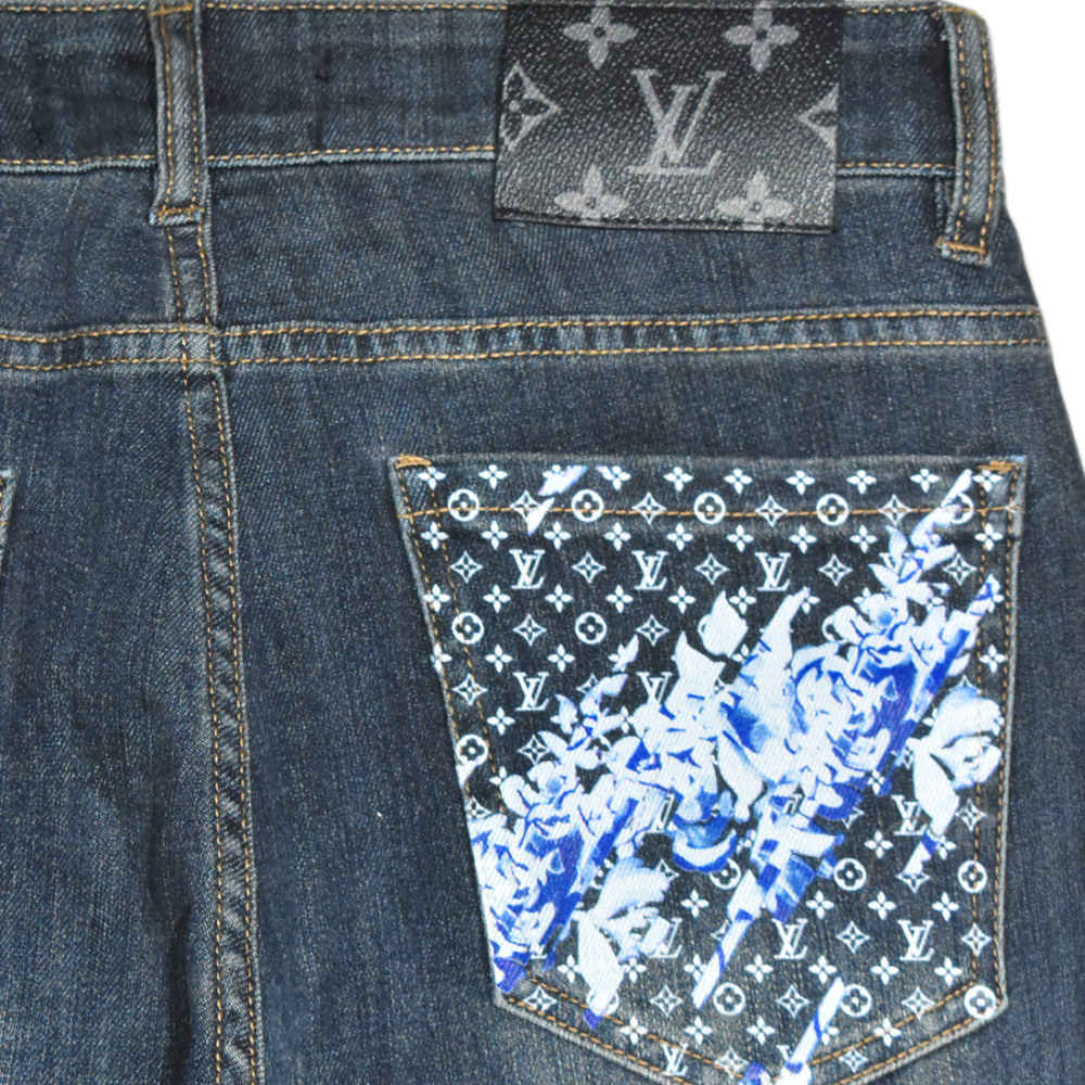 Louis Vuitton Monogram Dark Blue Denim Jeans-thumb-2