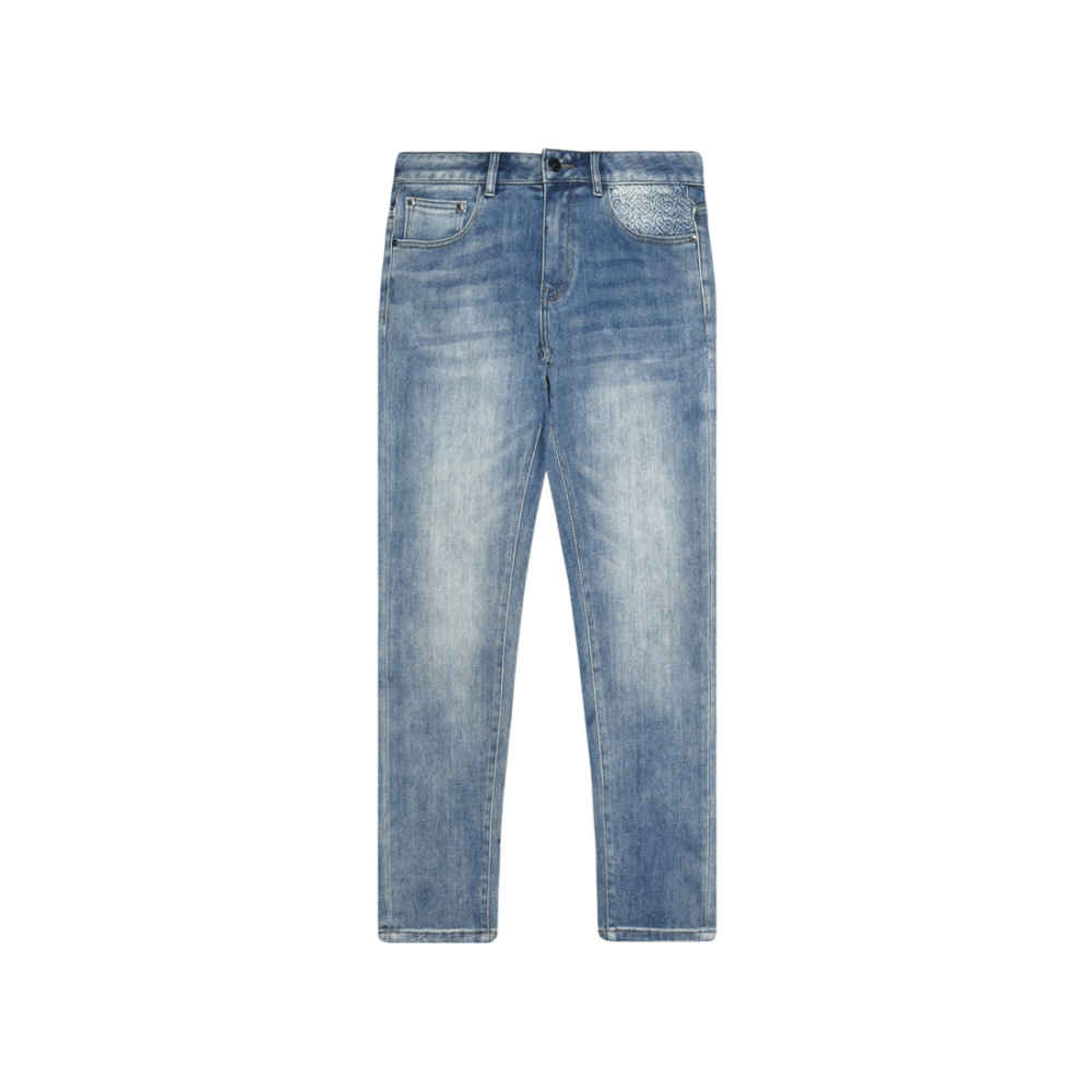 Burberry TB Print Light Blue Premium Jeans-thumb-0