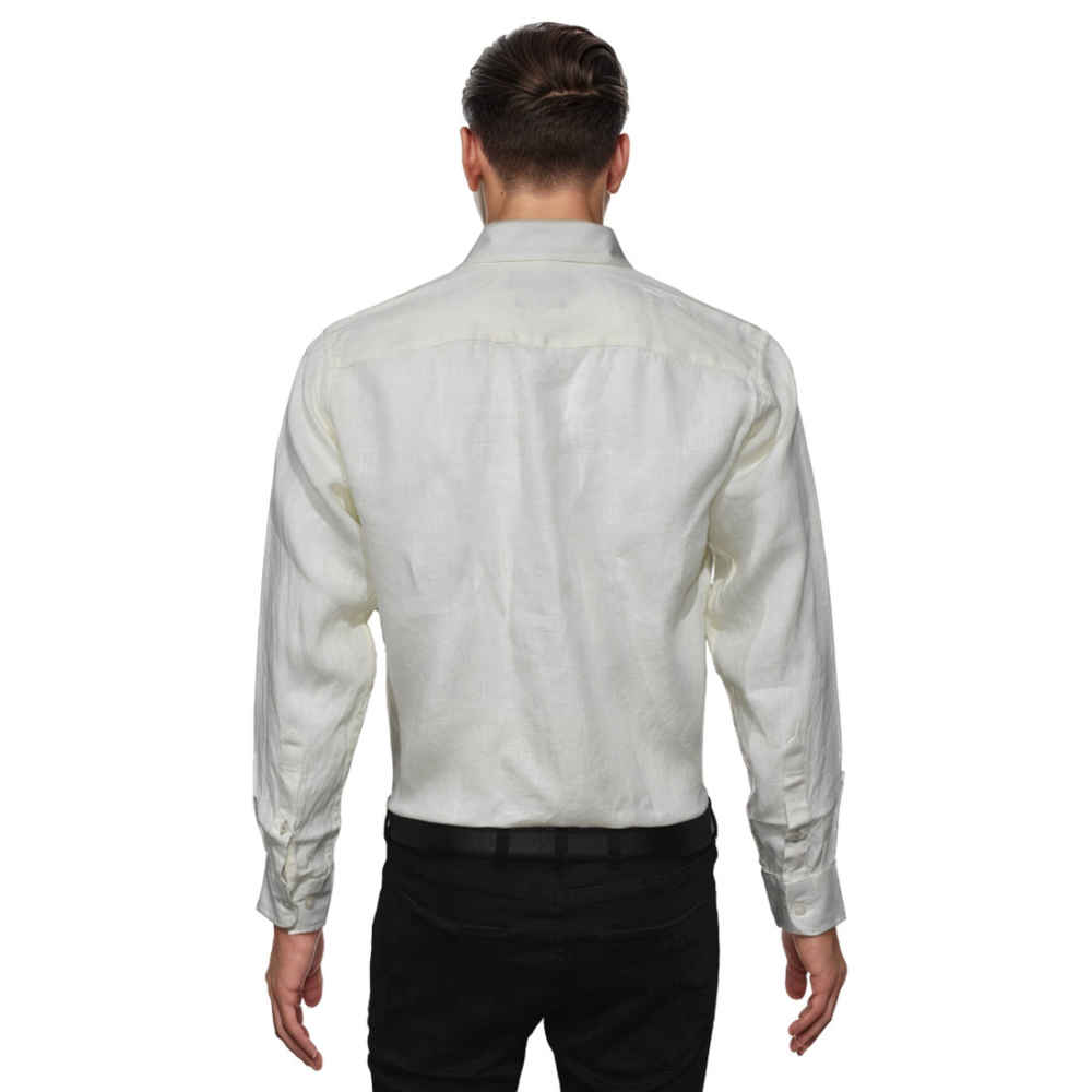 Emporio Armani Embroidered Cream Premium Shirt-1