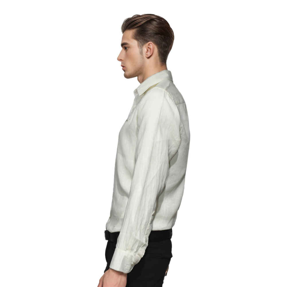 Emporio Armani Embroidered Cream Premium Shirt-2