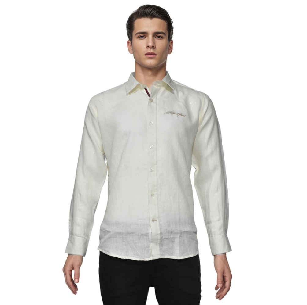 Emporio Armani Embroidered Cream Premium Shirt-6