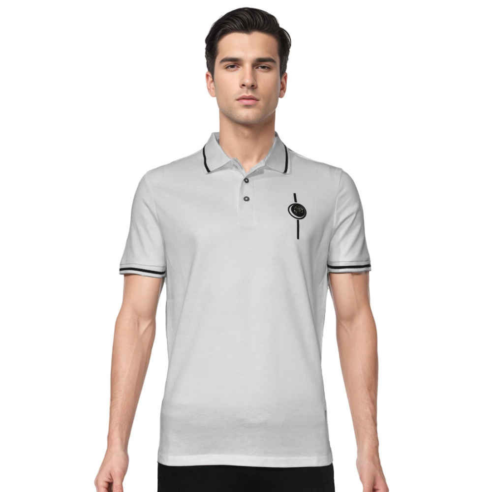 Balmain White Contrast Tipping Cotton T-shirt-thumb-0