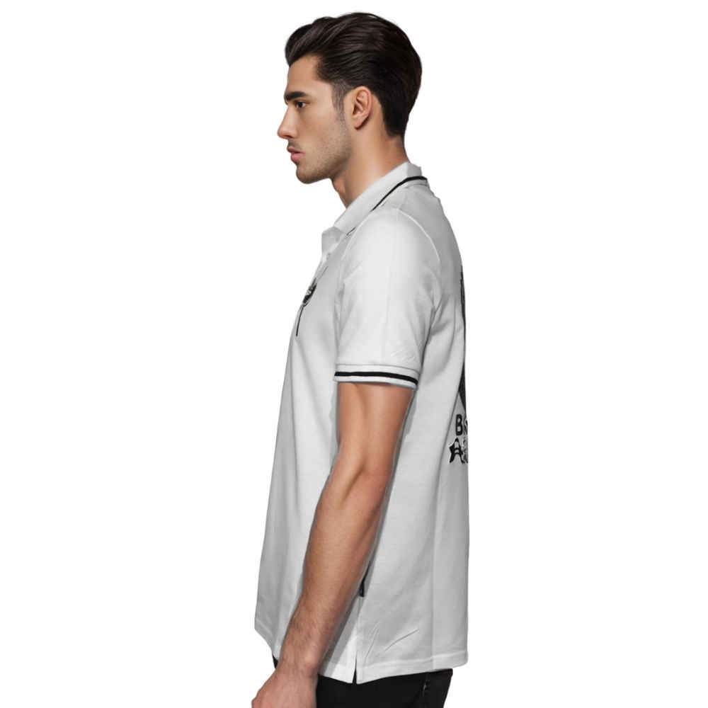 Balmain White Contrast Tipping Cotton T-shirt-thumb-2