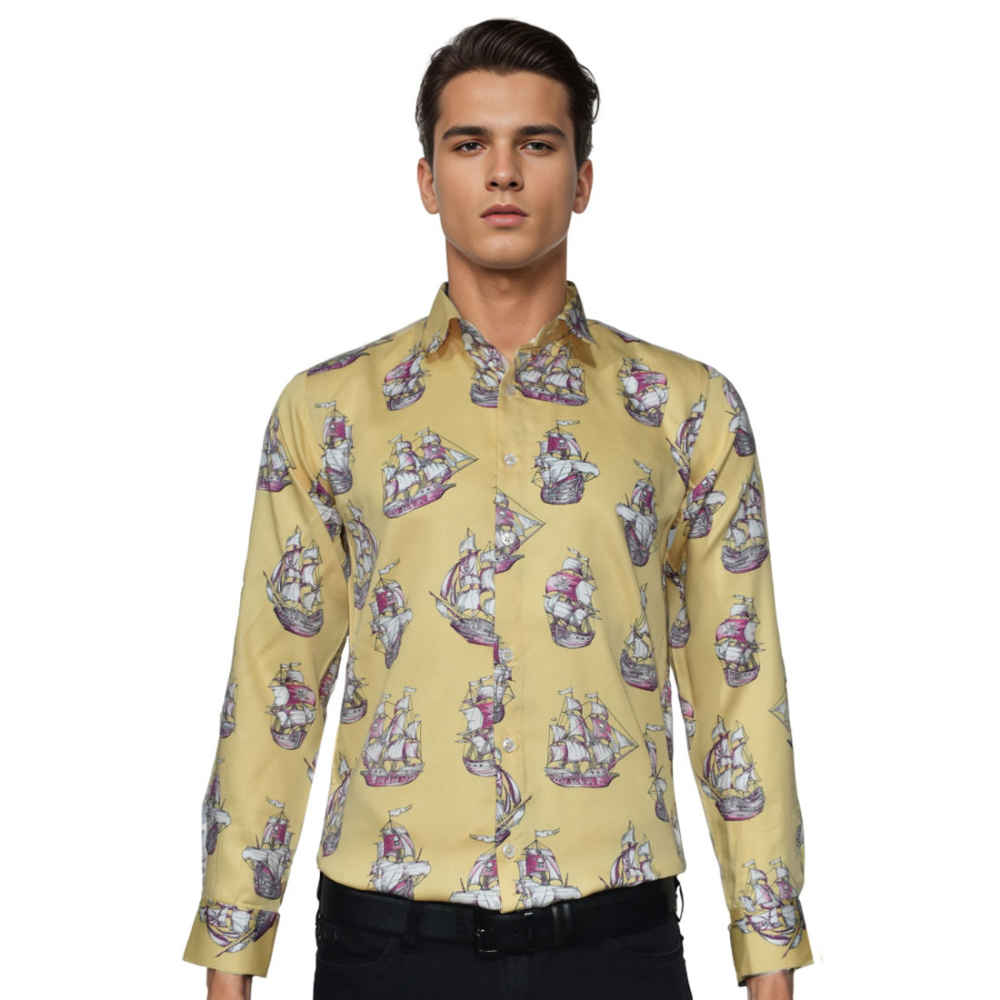 Christian Dior Pirate Ship Printed Premium Shirt-thumb-0