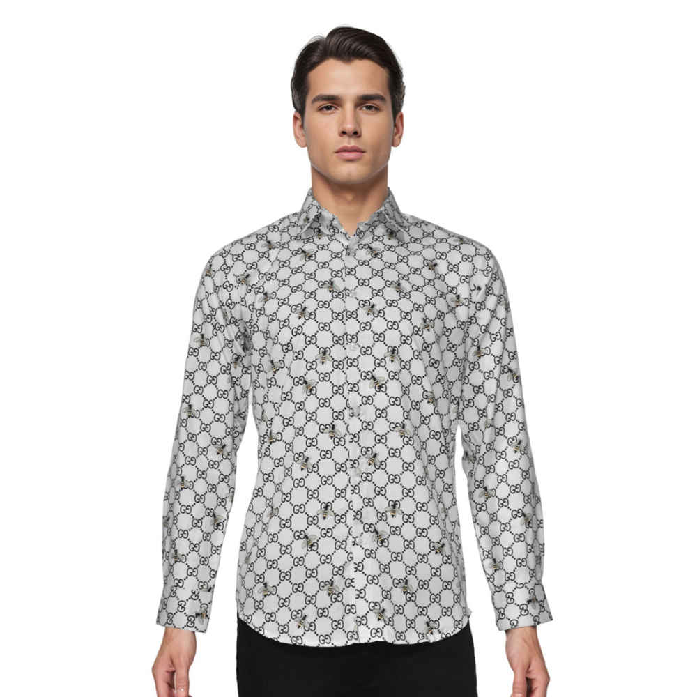 Gucci logo Print White Premium Luxury Shirt-6